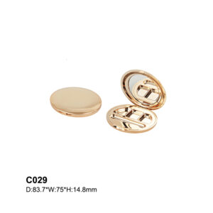 oval golden three colors eyeshadow packaging