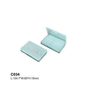 rectangular blue compact powder case