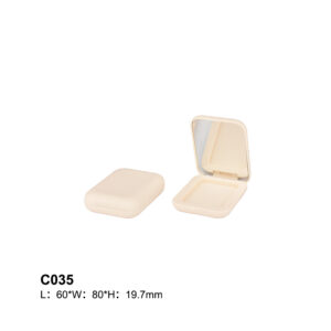 round corner pink compact powder case