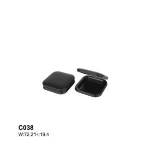 square black powder compact case