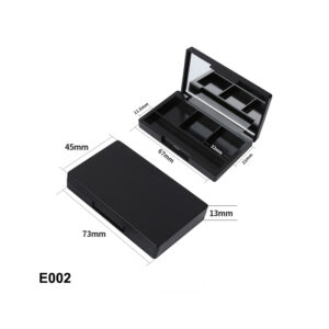rectangular black three colors eyeshadow case