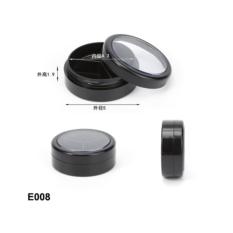 round black three colors eyeshadow packaging