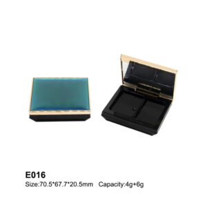 square golden blue eyeshadow case