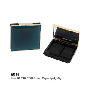 square golden blue eyeshadow case