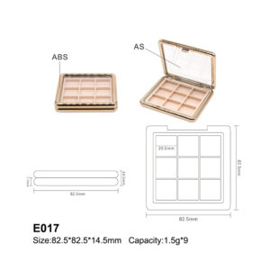 square rose golden nine colors eyeshadow case
