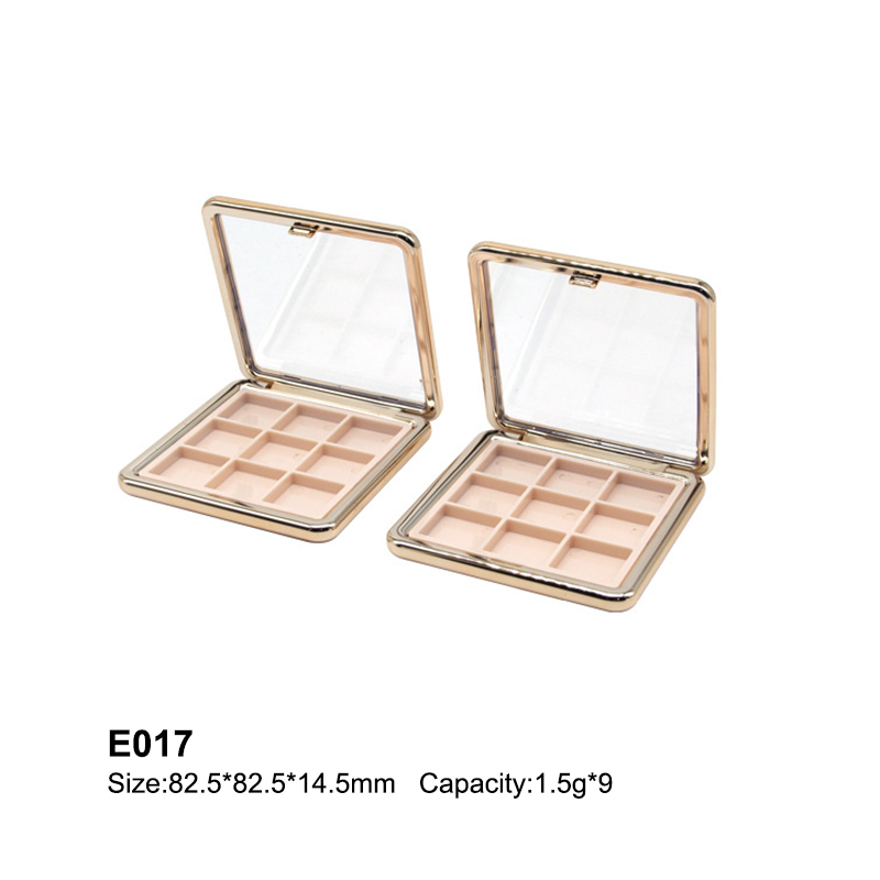 square rose golden nine colors eyeshadow case