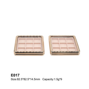 square rose golden nine colors eyeshadow case