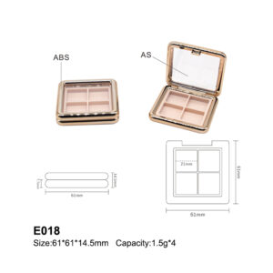 square rose golden four colors eyeshadow case