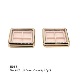 square rose golden four colors eyeshadow case