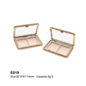 square rose golden two colors eyeshadow case