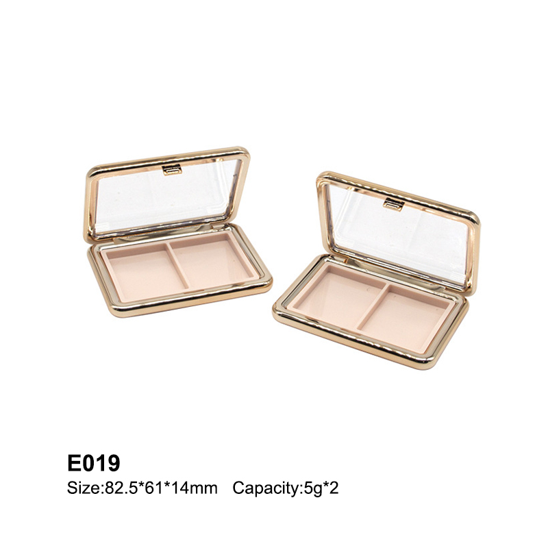 square rose golden two colors eyeshadow case