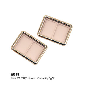 square rose golden two colors eyeshadow case