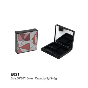 square black eyeshadow case with custom print