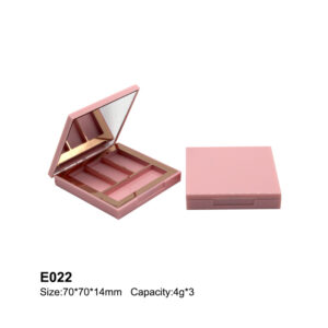 square pink three colors eyeshadow case