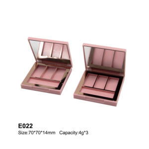 square pink three colors eyeshadow case