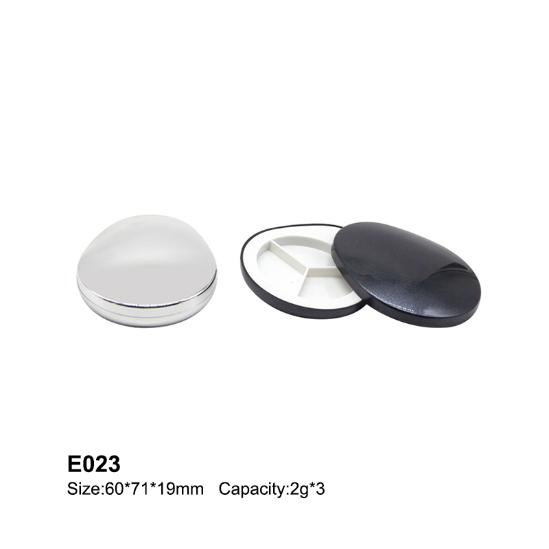 oval black three colors eyeshadow case