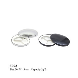 oval black three colors eyeshadow case