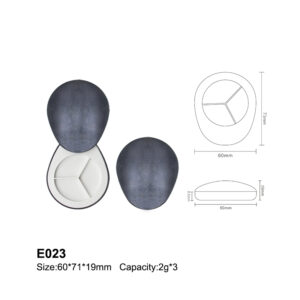 oval black three colors eyeshadow case