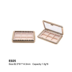 rectangular rose golden six colors eyeshadow case