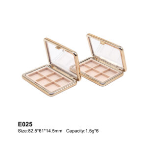 rectangular rose golden six colors eyeshadow case