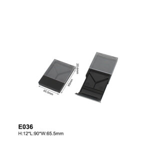 square black transparent eyeshadow case