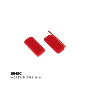 rectangular frosted red eyeshadow case