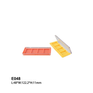 rectangular yellow transparent eyeshadow case