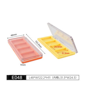 rectangular yellow transparent eyeshadow case