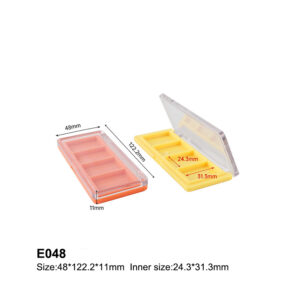 rectangular yellow transparent eyeshadow case
