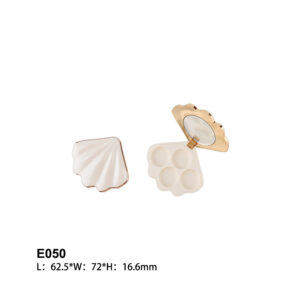 shell shape white golden eyeshadow case