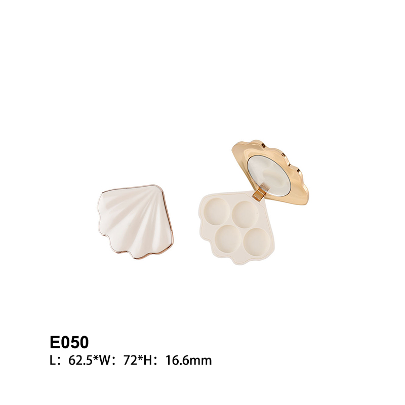 shell shape white golden eyeshadow case
