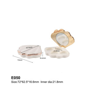 shell shape white golden eyeshadow case