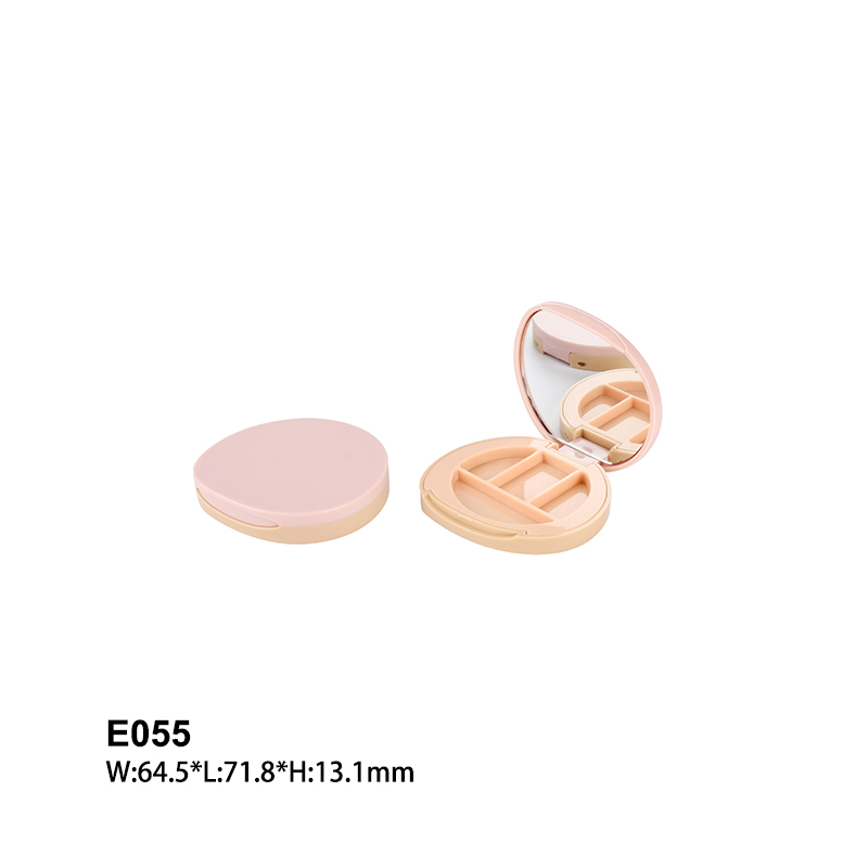 round pink three colors eyeshadow case