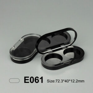 oval black two colors eyeshadow case