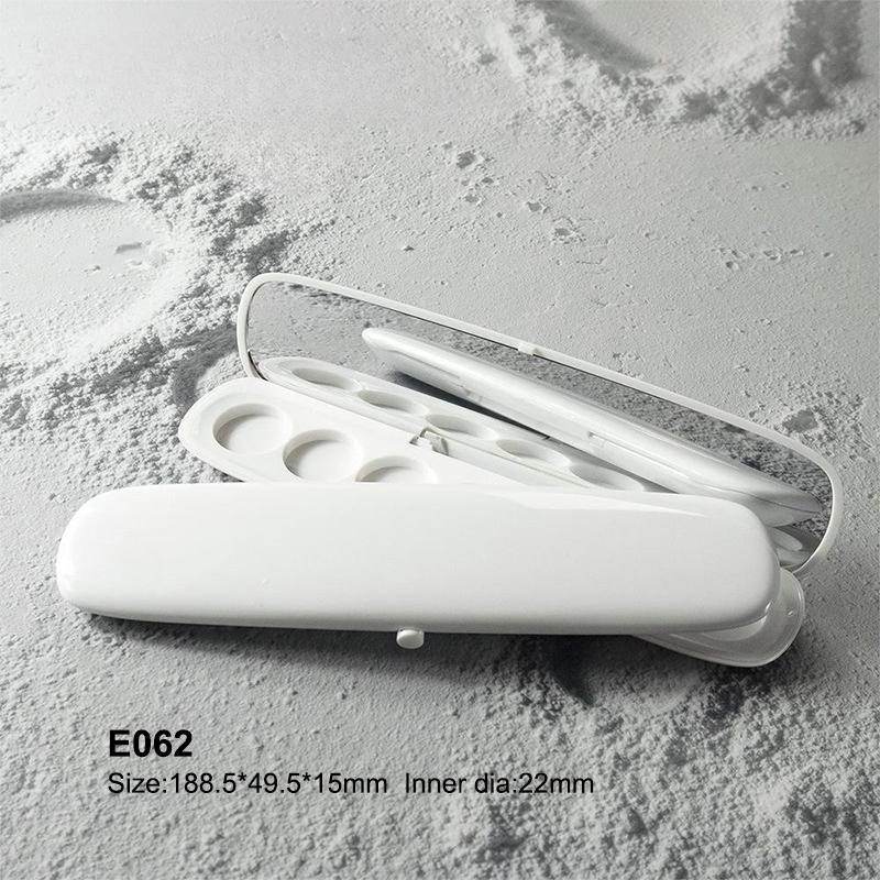 oval white seven colors eyeshadow container