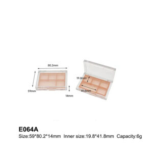 rectangular transparent four colors eyeshadow case