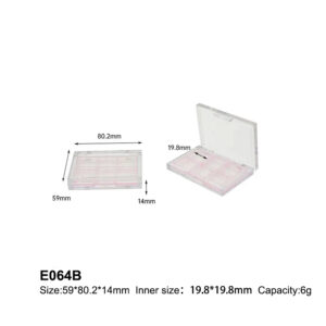 rectangular transparent six colors eyeshdow case