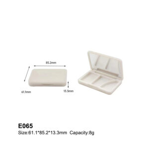 rectangular white three colors eyeshadow case
