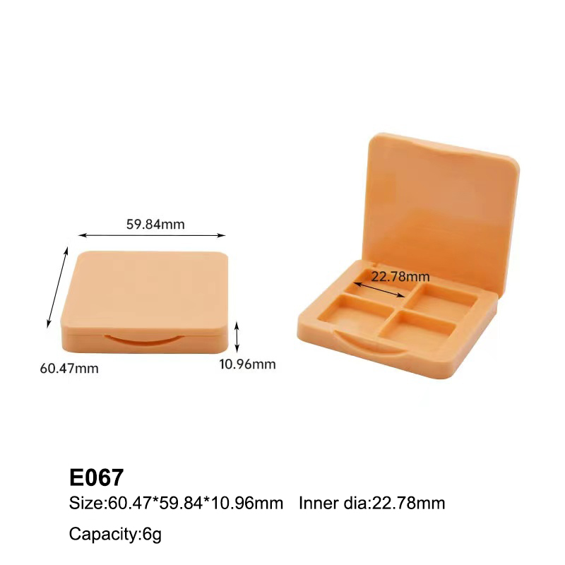 square orange four colors eyeshadow case