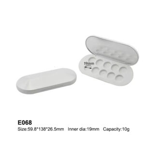 oval white ten colors eyeshadow case