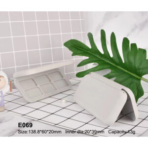 rectangular white six colors eyeshadow case