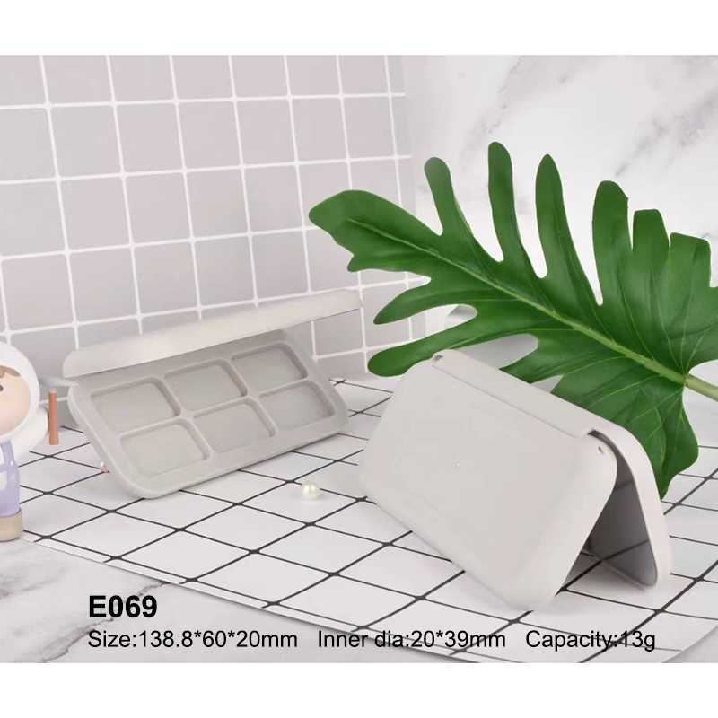 rectangular white six colors eyeshadow case