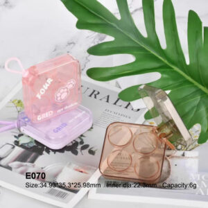 square four colors pink eyeshadow case