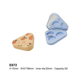 triangular blue three colors eyeshadow case