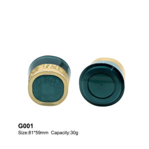 round dark green cream container