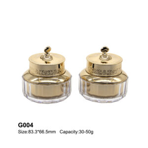 elegant round golden cream bottle