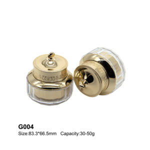 elegant round golden cream bottle