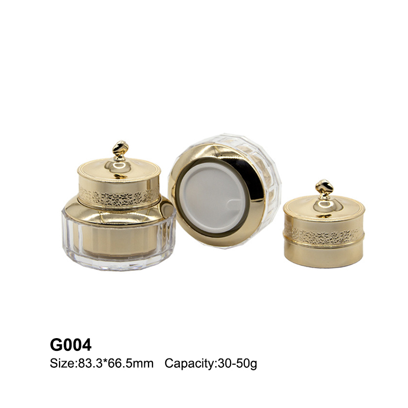 elegant round golden cream bottle