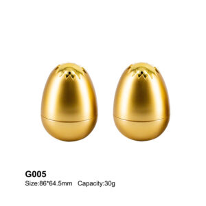 egg shape golden cream jar
