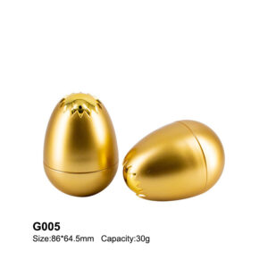 egg shape golden cream jar